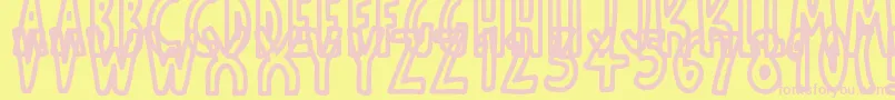 ThinToonOutlines Font – Pink Fonts on Yellow Background