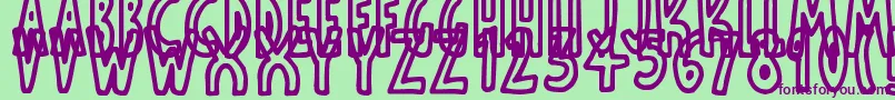 ThinToonOutlines Font – Purple Fonts on Green Background