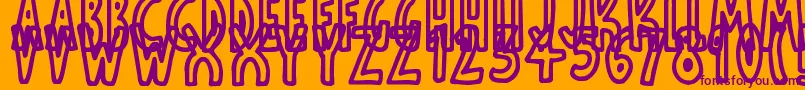 ThinToonOutlines Font – Purple Fonts on Orange Background