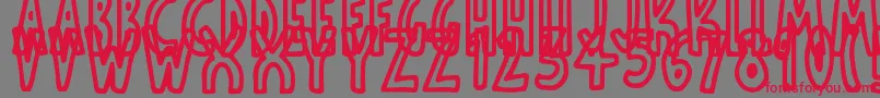 ThinToonOutlines Font – Red Fonts on Gray Background