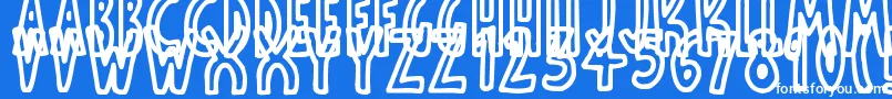 ThinToonOutlines Font – White Fonts on Blue Background