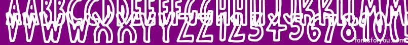 ThinToonOutlines Font – White Fonts on Purple Background