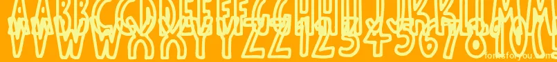 ThinToonOutlines Font – Yellow Fonts on Orange Background