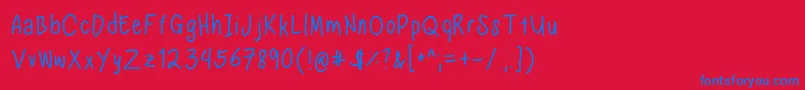 NadeznasHandwritingRegular Font – Blue Fonts on Red Background