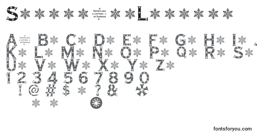 A fonte SnowflakeLetters – alfabeto, números, caracteres especiais