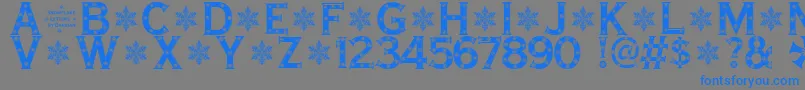 SnowflakeLetters Font – Blue Fonts on Gray Background