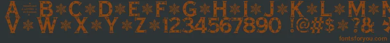 SnowflakeLetters Font – Brown Fonts on Black Background