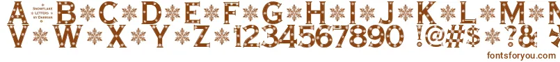 SnowflakeLetters Font – Brown Fonts on White Background