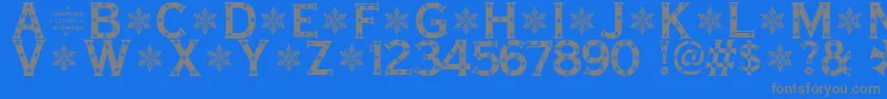 SnowflakeLetters Font – Gray Fonts on Blue Background