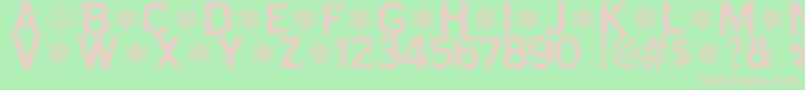 SnowflakeLetters-fontti – vaaleanpunaiset fontit vihreällä taustalla
