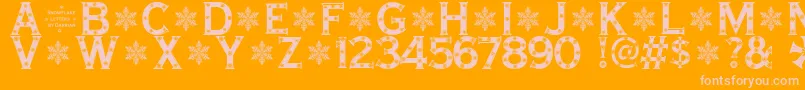 SnowflakeLetters Font – Pink Fonts on Orange Background