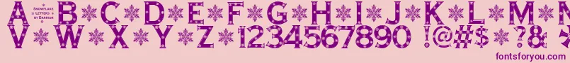 SnowflakeLetters Font – Purple Fonts on Pink Background