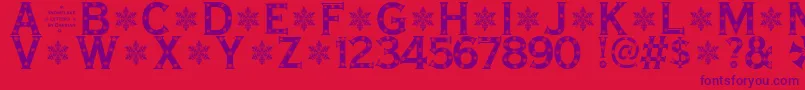 SnowflakeLetters-fontti – violetit fontit punaisella taustalla