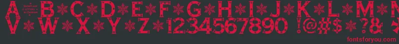 SnowflakeLetters Font – Red Fonts on Black Background