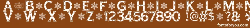 Police SnowflakeLetters – polices blanches sur fond brun
