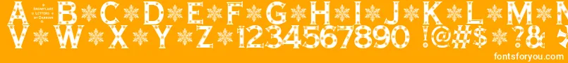 SnowflakeLetters Font – White Fonts on Orange Background