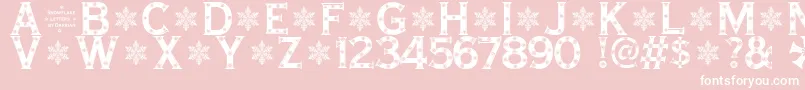 SnowflakeLetters-Schriftart – Weiße Schriften auf rosa Hintergrund