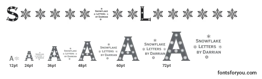 Размеры шрифта SnowflakeLetters