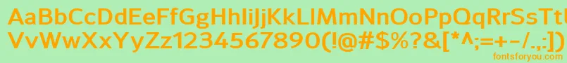 SavileBold Font – Orange Fonts on Green Background