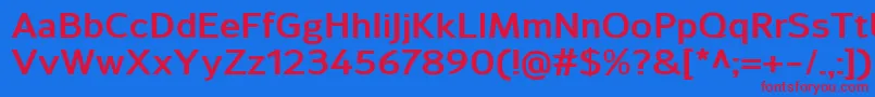 SavileBold Font – Red Fonts on Blue Background