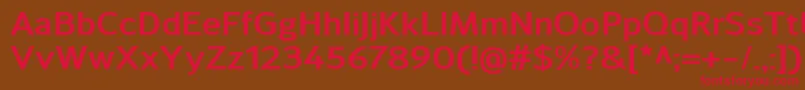 SavileBold-Schriftart – Rote Schriften auf braunem Hintergrund