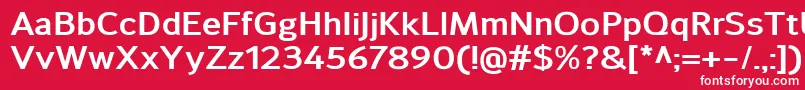 SavileBold-Schriftart – Weiße Schriften auf rotem Hintergrund