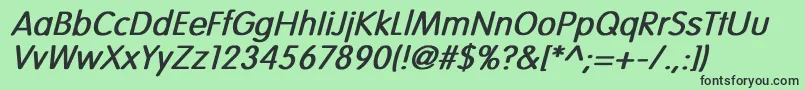 Шрифт VogueNormalBoldItalic – чёрные шрифты на зелёном фоне