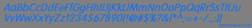 VogueNormalBoldItalic Font – Blue Fonts on Gray Background