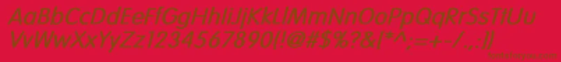 Шрифт VogueNormalBoldItalic – коричневые шрифты на красном фоне