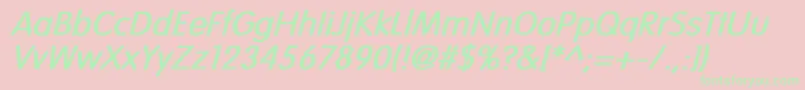 VogueNormalBoldItalic Font – Green Fonts on Pink Background