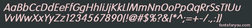 Шрифт VogueNormalBoldItalic – розовые шрифты на чёрном фоне