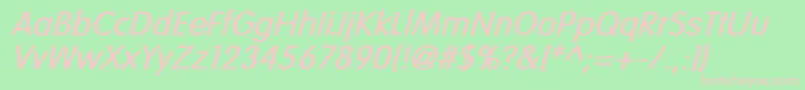 Шрифт VogueNormalBoldItalic – розовые шрифты на зелёном фоне