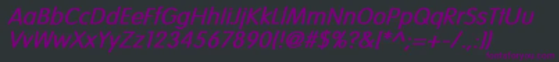 フォントVogueNormalBoldItalic – 黒い背景に紫のフォント