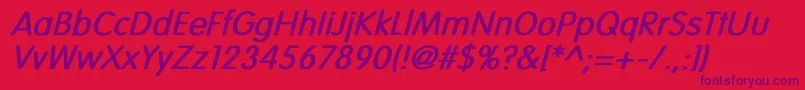 VogueNormalBoldItalic Font – Purple Fonts on Red Background