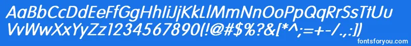 Шрифт VogueNormalBoldItalic – белые шрифты на синем фоне