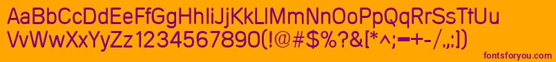 MercedesRegular-Schriftart – Violette Schriften auf orangefarbenem Hintergrund