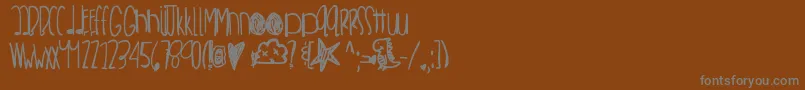 Newkicksfly Font – Gray Fonts on Brown Background