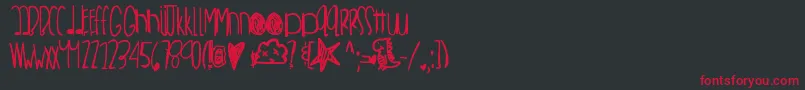 フォントNewkicksfly – 黒い背景に赤い文字