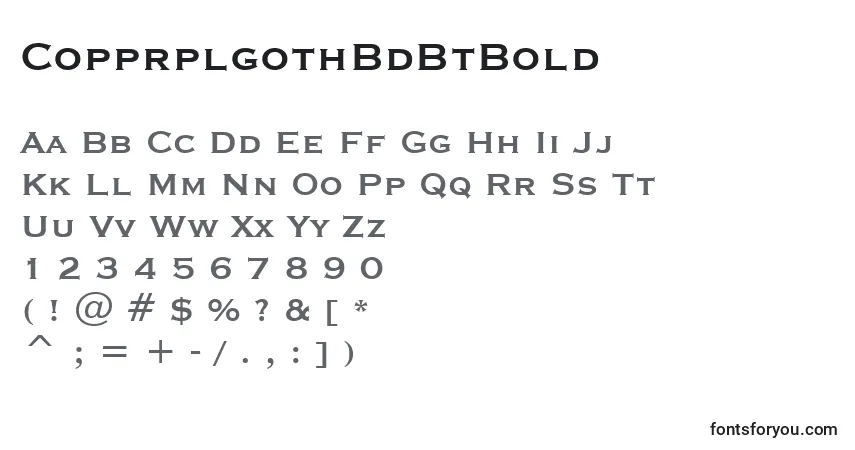 CopprplgothBdBtBold Font – alphabet, numbers, special characters