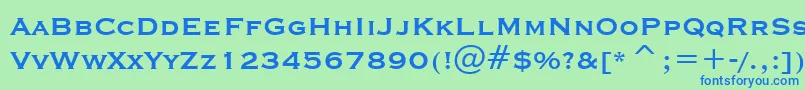 CopprplgothBdBtBoldフォントについての詳細 フォントCopprplgothBdBtBold – 青い文字は緑の背景です。