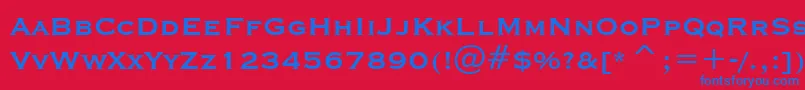 Weitere Informationen zur CopprplgothBdBtBold-Schriftart CopprplgothBdBtBold-Schriftart – Blaue Schriften auf rotem Hintergrund