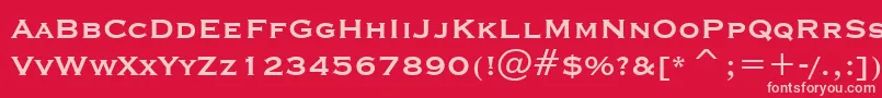 Fonte CopprplgothBdBtBold – fontes rosa em um fundo vermelho