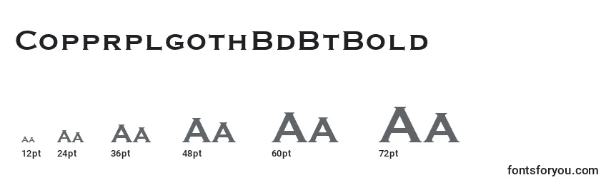 Размеры шрифта CopprplgothBdBtBold
