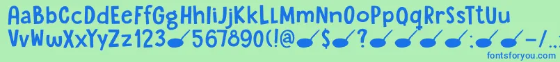 Czcionka DkSugaryPancake – niebieskie czcionki na zielonym tle