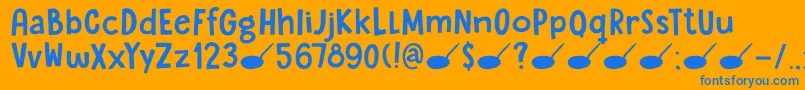 fuente DkSugaryPancake – Fuentes Azules Sobre Fondo Naranja