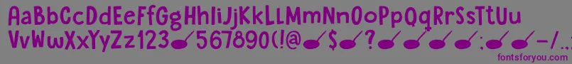 フォントDkSugaryPancake – 紫色のフォント、灰色の背景