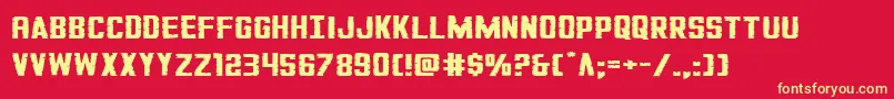フォントGiIncognitosquat – 黄色の文字、赤い背景