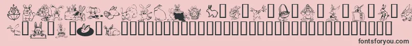 KrBunnyDings Font – Black Fonts on Pink Background