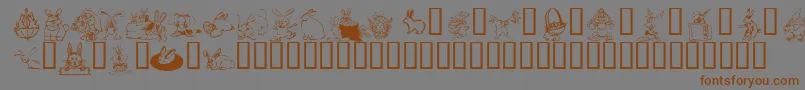 More about KrBunnyDings Font KrBunnyDings Font – Brown Fonts on Gray Background