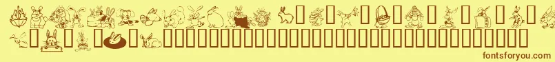 KrBunnyDings Font – Brown Fonts on Yellow Background